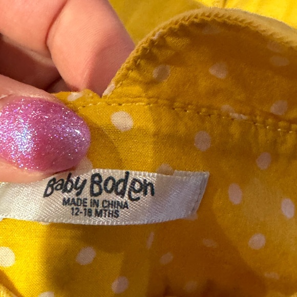 Baby Boden yellow bunny dress 12-18 months NWOT - Picture 7 of 8